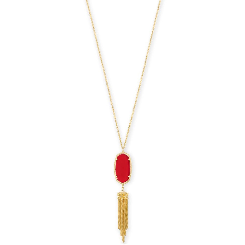 NWT Kendra Scott Rayne Tassel Necklace - Red/Gold